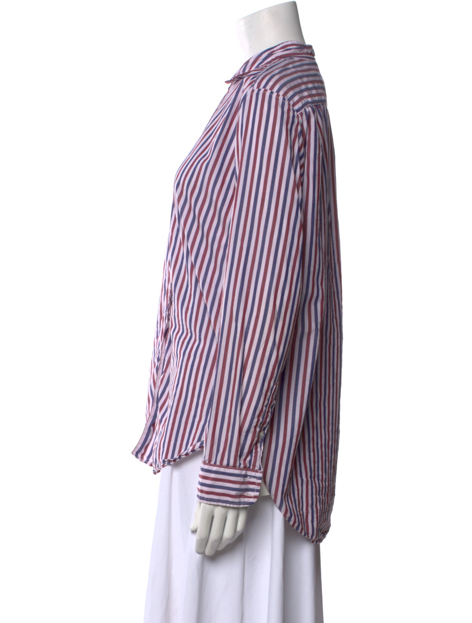 Xirena Striped Long Sleeve Button-Up Top